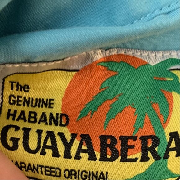 Vintage Mens Shirt Size 3X Light Blue Zip Front White Stitching Genuine Haband - Picture 3 of 6